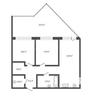 2-к квартира, вторичка, 61м2, 2/4 этаж
