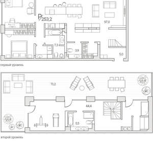 3-к квартира, сданный дом, 253м2, 8/8 этаж