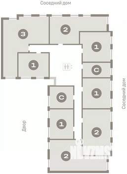2-к квартира, вторичка, 63м2, 7/9 этаж