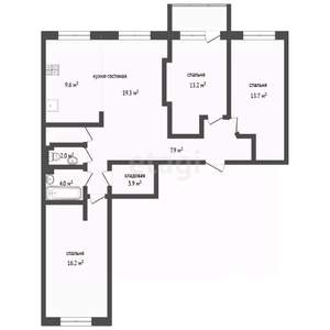 3-к квартира, вторичка, 88м2, 11/16 этаж