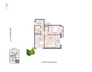 2-к квартира, вторичка, 59м2, 17/24 этаж