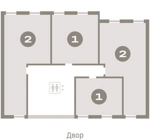 2-к квартира, вторичка, 64м2, 6/16 этаж
