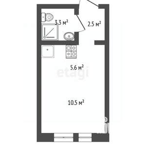 Студия квартира, вторичка, 22м2, 13/24 этаж
