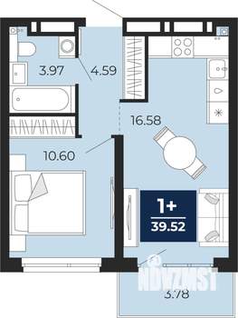 1-к квартира, вторичка, 40м2, 20/21 этаж