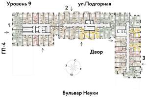 3-к квартира, строящийся дом, 63м2, 9/16 этаж