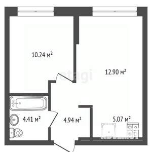 1-к квартира, вторичка, 37м2, 9/16 этаж