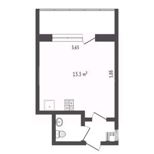 Студия квартира, вторичка, 21м2, 2/8 этаж