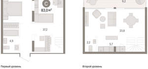 2-к квартира, вторичка, 83м2, 5/9 этаж
