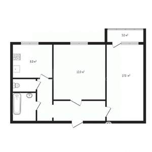 2-к квартира, вторичка, 54м2, 10/10 этаж