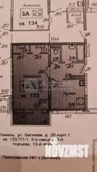 1-к квартира, вторичка, 44м2, 13/16 этаж