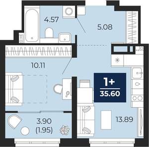 1-к квартира, вторичка, 34м2, 5/22 этаж