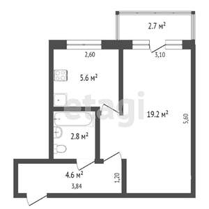 1-к квартира, вторичка, 32м2, 4/5 этаж