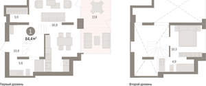 1-к квартира, вторичка, 84м2, 1/8 этаж