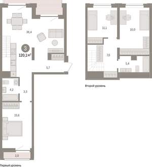 3-к квартира, вторичка, 119м2, 2/10 этаж