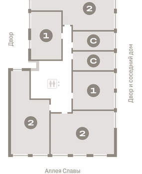 2-к квартира, вторичка, 74м2, 3/16 этаж