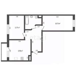 2-к квартира, вторичка, 63м2, 14/19 этаж