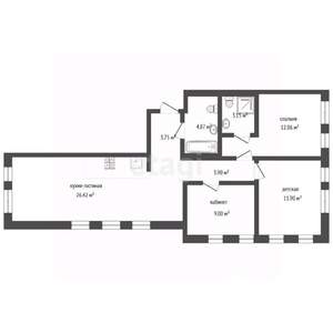 3-к квартира, вторичка, 75м2, 5/10 этаж