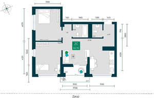 2-к квартира, вторичка, 67м2, 7/7 этаж