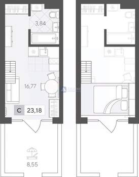 Студия квартира, вторичка, 29м2, 1/17 этаж