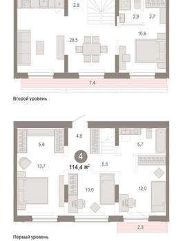 4-к квартира, вторичка, 114м2, 6/17 этаж