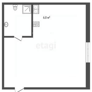 1-к квартира, вторичка, 20м2, 2/5 этаж