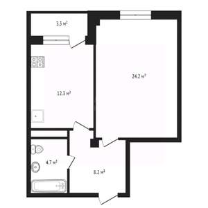 1-к квартира, вторичка, 49м2, 19/20 этаж