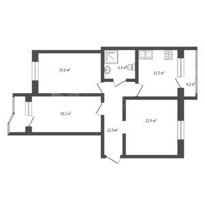 3-к квартира, вторичка, 89м2, 9/10 этаж