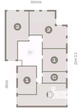 2-к квартира, вторичка, 73м2, 6/9 этаж