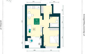1-к квартира, вторичка, 48м2, 2/7 этаж