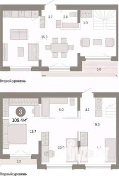 3-к квартира, вторичка, 109м2, 6/7 этаж