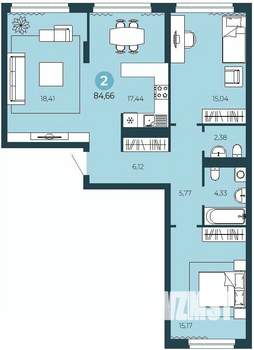 2-к квартира, сданный дом, 85м2, 3/10 этаж