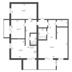 3-к квартира, вторичка, 127м2, 3/6 этаж