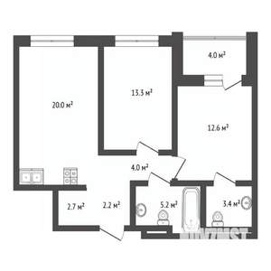 2-к квартира, вторичка, 63м2, 4/22 этаж
