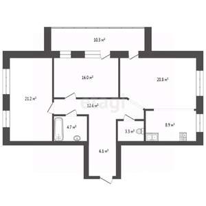 2-к квартира, вторичка, 94м2, 13/16 этаж