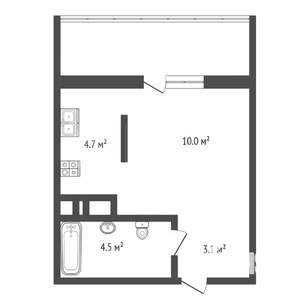 Студия квартира, вторичка, 29м2, 20/25 этаж