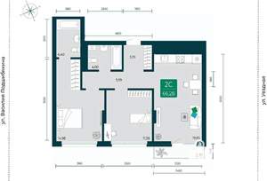2-к квартира, вторичка, 66м2, 3/12 этаж