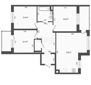 3-к квартира, вторичка, 94м2, 2/5 этаж