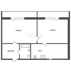 2-к квартира, вторичка, 30м2, 7/8 этаж