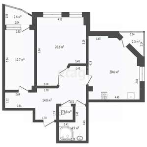 2-к квартира, вторичка, 75м2, 4/14 этаж