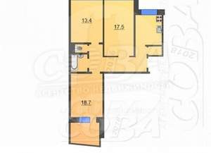 3-к квартира, вторичка, 64м2, 6/9 этаж