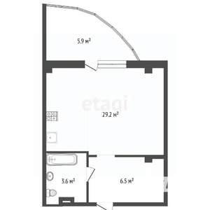 Студия квартира, вторичка, 29м2, 5/16 этаж