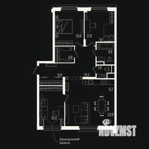 3-к квартира, вторичка, 94м2, 3/7 этаж