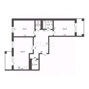 2-к квартира, вторичка, 92м2, 17/25 этаж