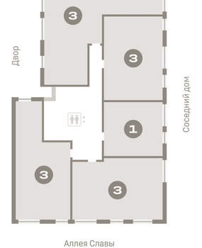 1-к квартира, вторичка, 45м2, 7/16 этаж