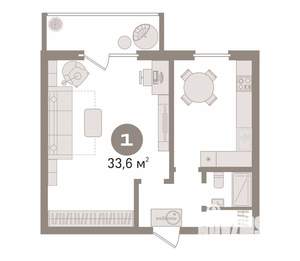 1-к квартира, вторичка, 34м2, 5/5 этаж