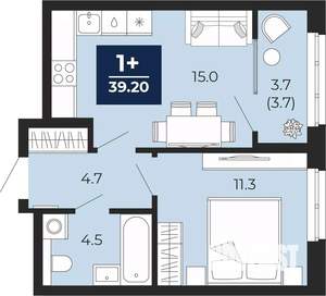 1-к квартира, вторичка, 39м2, 10/16 этаж