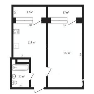 1-к квартира, вторичка, 33м2, 4/10 этаж