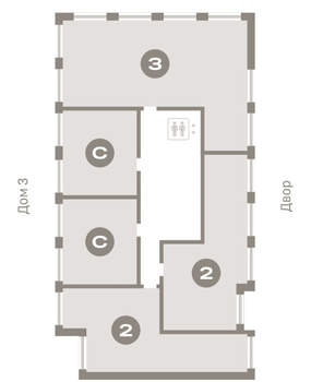 2-к квартира, вторичка, 63м2, 5/8 этаж