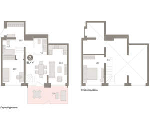 2-к квартира, вторичка, 95м2, 1/8 этаж