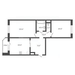 2-к квартира, вторичка, 68м2, 11/14 этаж